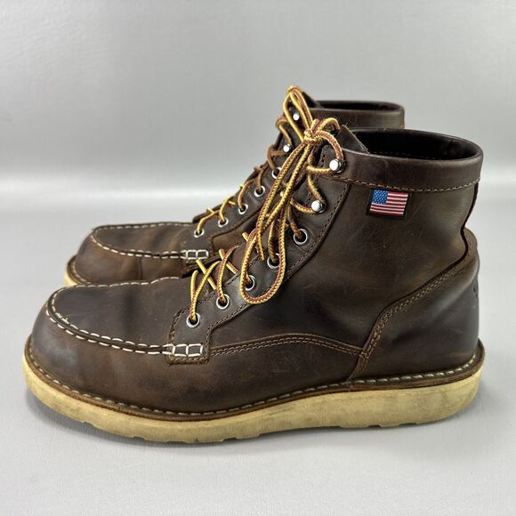 Danner Bull Run Moc 6" Mens 10.5D Brown Leather Soft Toe American Workwear USA - Picture 1 of 13